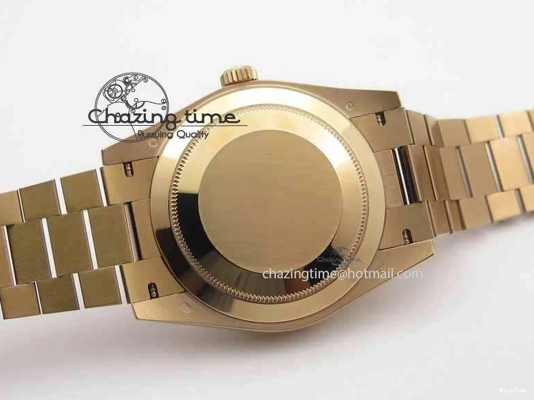 MiroTime 0318 Sophisticated Day-Date 40mm 228239 RG Noob 1:1 Best Edition Brown Roman Dial On RG President Bracelet A 3707